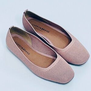 Lucky Brand Knit Washable Dusty Rose Ballet Flats 8